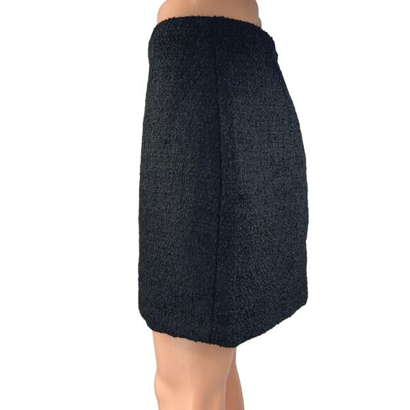 H&M Women's Black High Waisted Textured Zip Casual Pencil Mini Skirt Size 6 - Picture 2 of 5